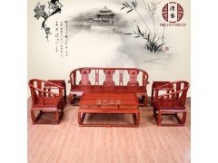 批發(fā)刺猬紫檀皇宮椅沙發(fā) 非洲花梨木小戶型客廳紅木家具組合茶幾圖3