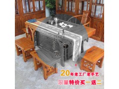 廠家直銷明清古典實(shí)木功夫茶桌客廳家具仿古泡茶將軍臺茶桌椅組合圖1