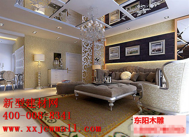 鏤空實(shí)木圖樣，新型建材網(wǎng)提供