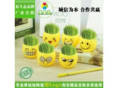長草娃娃炫酷表情 負離子盆栽 擺件禮品玩圖1