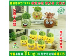 長草娃娃炫酷表情 負離子盆栽 擺件禮品玩圖2