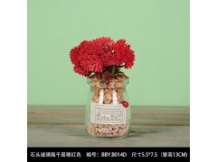 玻璃小盆栽瓶植物假花仿真花客廳辦公室桌面擺件圖3