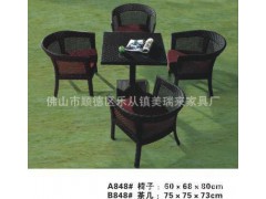 餐廳手工藤編桌椅 藤桌椅組合圖1