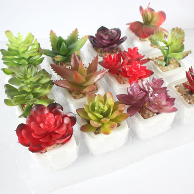 迷你仿真多肉植物盆景 仿真花創(chuàng)意擺件