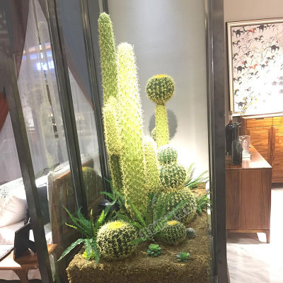 仿真仙人掌 室內(nèi)軟裝植物盆栽仙人柱 假仙人球多肉植物小樹盆景