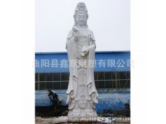 石雕觀音 漢白玉滴水觀音菩薩神像 寺廟石觀音雕塑  石雕作品圖1