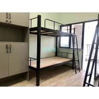 廣東工程鐵床上下鋪雙層鐵鐵架床批發(fā)學生公寓床工地床工廠組裝