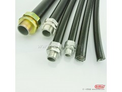 一洋五金供應黑色包塑金屬軟管波浪型蛇皮管配套金屬接頭圖2
