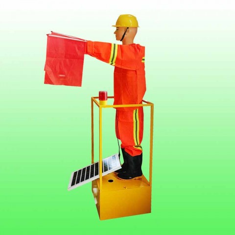 太陽能搖旗機(jī)假人用于道路施工/高速公路養(yǎng)護(hù)等圖1