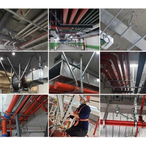 防震建筑消防水管支架 雙管多管單雙向抗震支架圖4